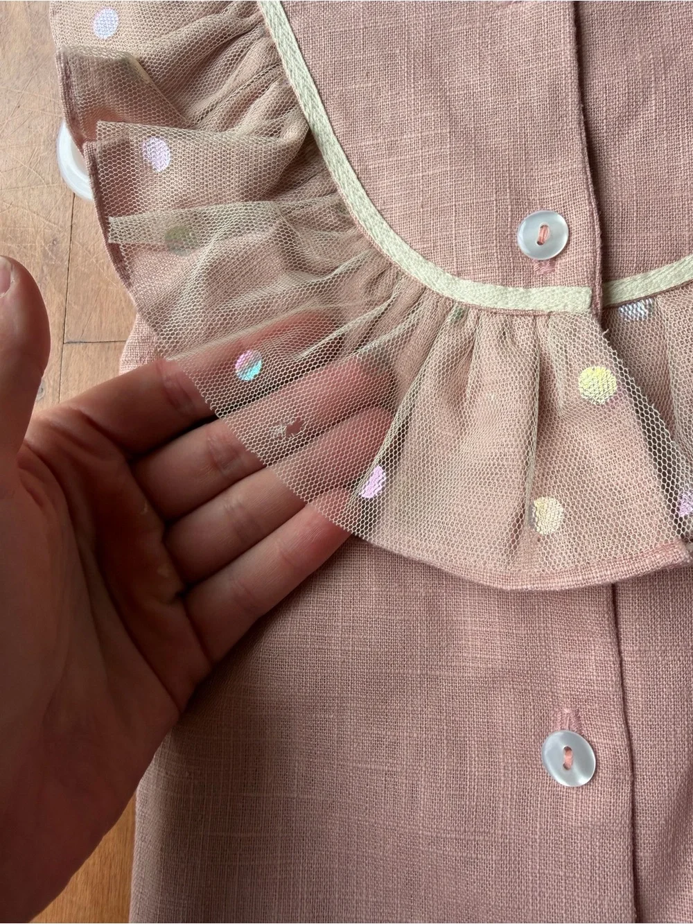 Ruffled Collar Pink Baby One-Piece Romper
